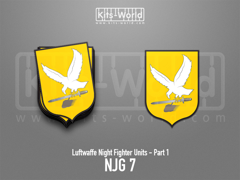 Kitsworld SAV Sticker - Luftwaffe Night Fighters - NJG 7 Unit W:67mm x H:100mm 